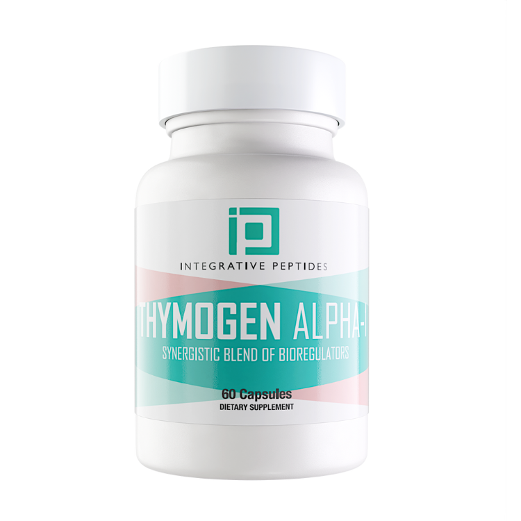 thymogen alpha synergestic blend of bioregulators 60 capsules front view product image