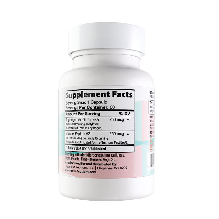 thymogen alpha synergestic blend of bioregulators 60 capsules supplement facts