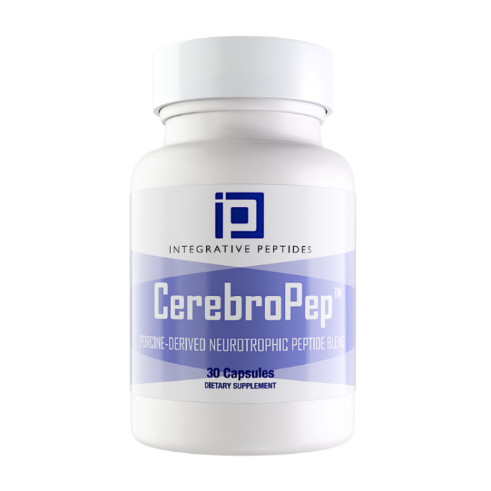 Cerebro pep porcine derived peptide blend 30 capsules front view product image