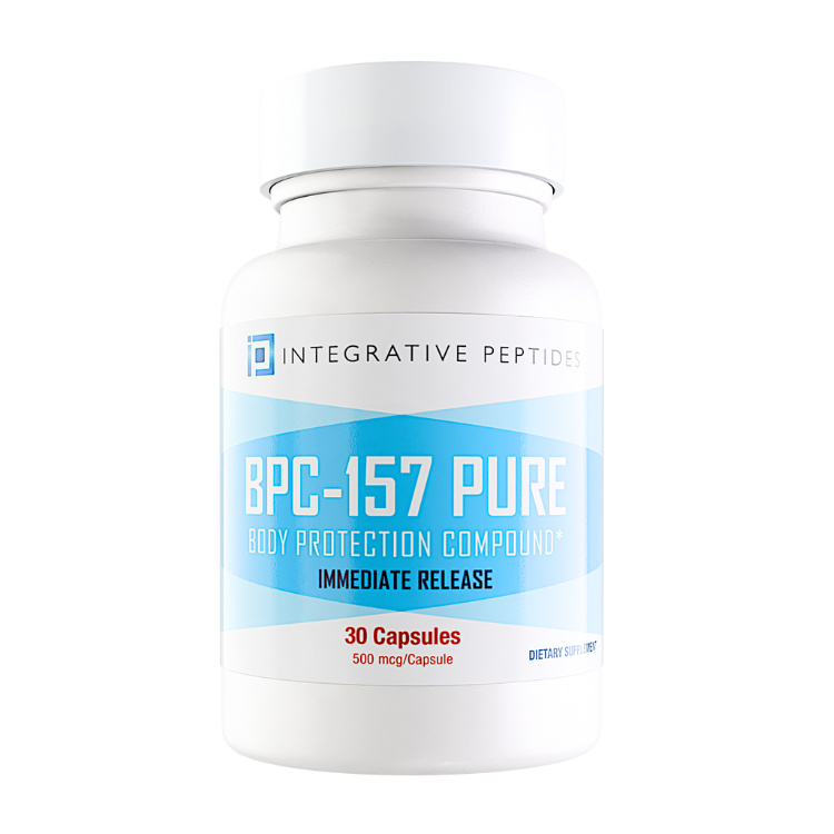 BPC-157 PURE Immediate Release supplement bottle front view (30 capsules)