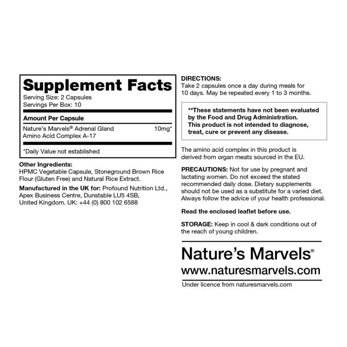 adrenal supplement facts